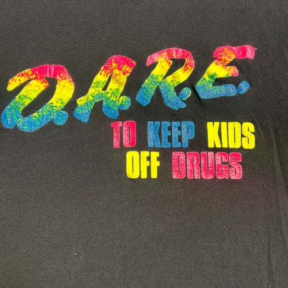 Vintage DARE Drug Resistance program neon letters t-shirt Large - Picture 2 of 7